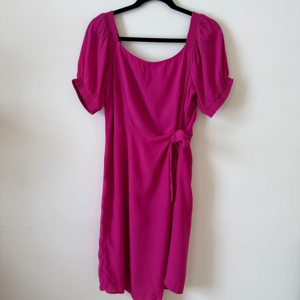 Anthropologie Maeve Pink Resort Wrap Midi Dress SizeL/US10